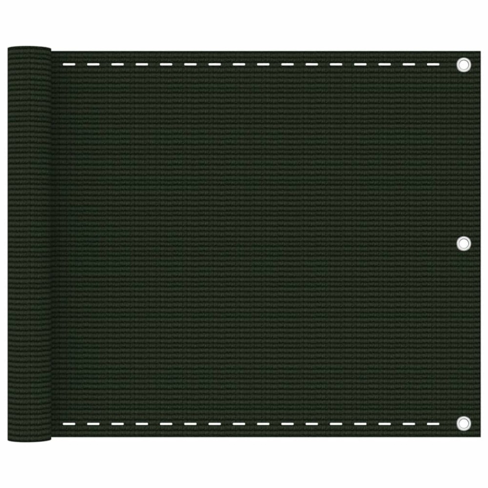 vidaXL Paravan de balcon, verde închis, 75x500 cm, HDPE