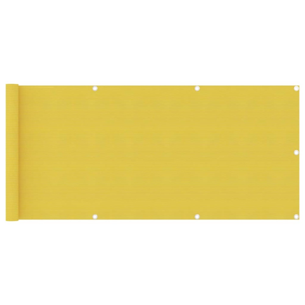 vidaXL Paravan pentru balcon, galben, 75 x 400 cm, HDPE