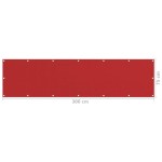 vidaXL Paravan de balcon, roșu, 75x300 cm, HDPE vidaXL Paravan de balcon, roșu, 75x300 cm, HDPE