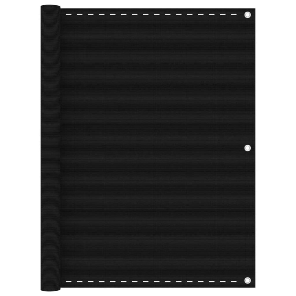 vidaXL Paravan de balcon, negru, 120x300 cm, HDPE