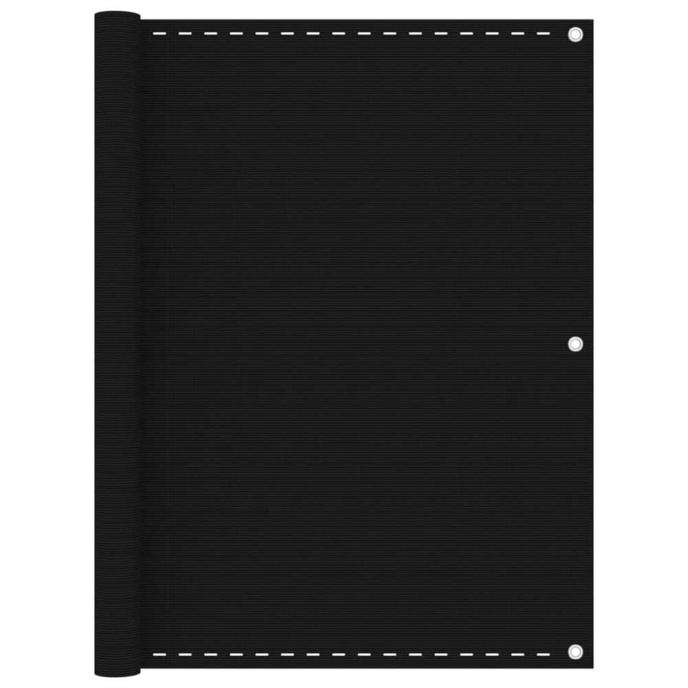vidaXL Paravan de balcon, negru, 120x400 cm, HDPE