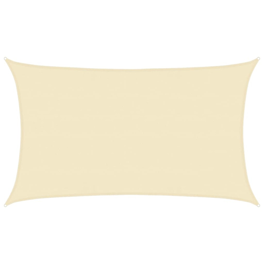 vidaXL Pânză parasolar, crem, 5 x 8 m, HDPE, 160 g/m²