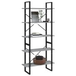 vidaXL Bibliotecă 5 niveluri gri sonoma, 80x30x175 cm lemn prelucrat vidaXL Bibliotecă 5 niveluri gri sonoma, 80x30x175 cm lemn prelucrat