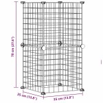 vidaXL Cușcă animale de companie, 8 panouri, negru, 35x35 cm, oțel