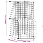 vidaXL Cușcă animale de companie cu ușă, 8 panouri, negru 35x35cm oțel vidaXL Cușcă animale de companie cu ușă, 8 panouri, negru 35x35cm oțel