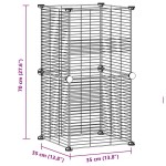 vidaXL Cușcă animale de companie, 8 panouri, negru, 35x35 cm, oțel