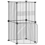vidaXL Cușcă animale de companie cu ușă, 8 panouri, negru 35x35cm oțel vidaXL Cușcă animale de companie cu ușă, 8 panouri, negru 35x35cm oțel