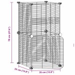 vidaXL Cușcă animale de companie cu ușă, 8 panouri, negru 35x35cm oțel vidaXL Cușcă animale de companie cu ușă, 8 panouri, negru 35x35cm oțel