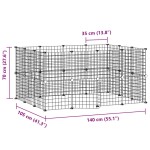 vidaXL Cușcă animale de companie cu ușă 28 panouri negru 35x35 cm oțel