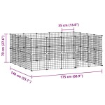 vidaXL Cușcă animale de companie cu ușă 36 panouri negru 35x35 cm oțel