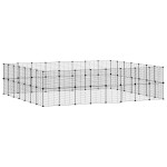 vidaXL Cușcă animale de companie cu ușă 60 panouri negru 35x35 cm oțel