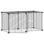 vidaXL Cușcă animale de companie cu ușă, 8 panouri, negru 35x35cm oțel vidaXL Cușcă animale de companie cu ușă, 8 panouri, negru 35x35cm oțel