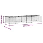 vidaXL Cușcă animale de companie cu ușă 28 panouri negru 35x35 cm oțel