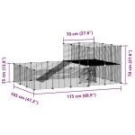 vidaXL Cușcă animale de companie cu ușă 36 panouri negru 35x35 cm oțel