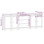 vidaXL Servantă, 230x35x80 cm, lemn masiv de pin vidaXL Servantă, 230x35x80 cm, lemn masiv de pin