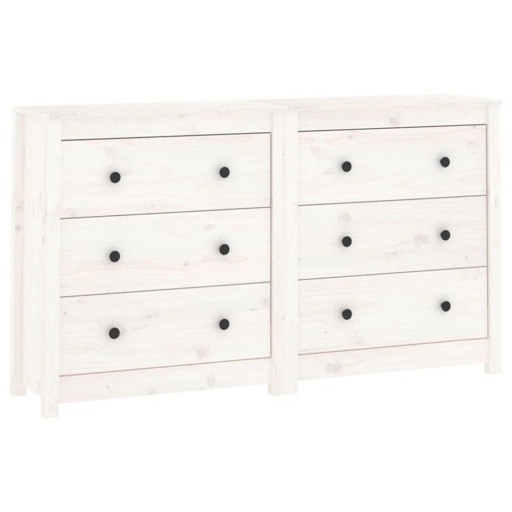 vidaXL Dulap, alb, 140x35x80 cm, lemn masiv de pin