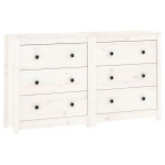 vidaXL Dulap, alb, 140x35x80 cm, lemn masiv de pin