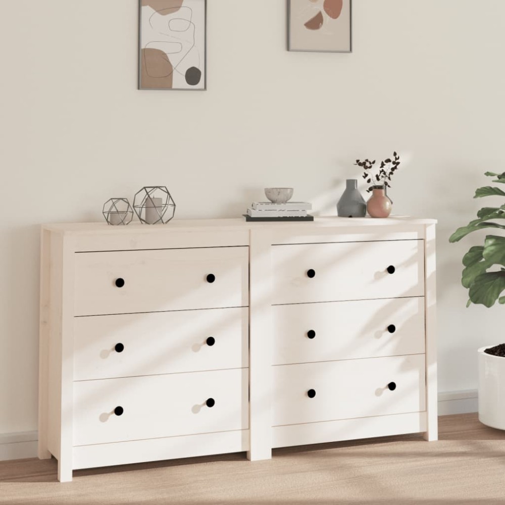 vidaXL Dulap, alb, 140x35x80 cm, lemn masiv de pin