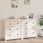 vidaXL Dulap, alb, 140x35x80 cm, lemn masiv de pin