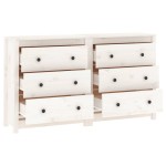 vidaXL Dulap, alb, 140x35x80 cm, lemn masiv de pin
