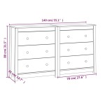 vidaXL Dulap, alb, 140x35x80 cm, lemn masiv de pin