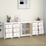 vidaXL Servantă, alb, 230x35x80 cm, lemn masiv de pin vidaXL Servantă, alb, 230x35x80 cm, lemn masiv de pin