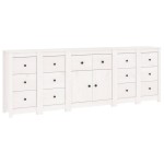 vidaXL Servantă, alb, 230x35x80 cm, lemn masiv de pin
