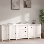 vidaXL Servantă, alb, 230x35x80 cm, lemn masiv de pin vidaXL Servantă, alb, 230x35x80 cm, lemn masiv de pin