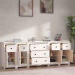 vidaXL Servantă, alb, 230x35x80 cm, lemn masiv de pin vidaXL Servantă, alb, 230x35x80 cm, lemn masiv de pin