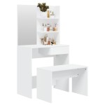 vidaXL Set măsuță de toaletă, alb, 74,5x40x141 cm vidaXL Set măsuță de toaletă, alb, 74,5x40x141 cm