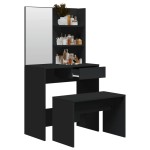 vidaXL Set măsuță de toaletă, negru, 74,5x40x141 cm vidaXL Set măsuță de toaletă, negru, 74,5x40x141 cm