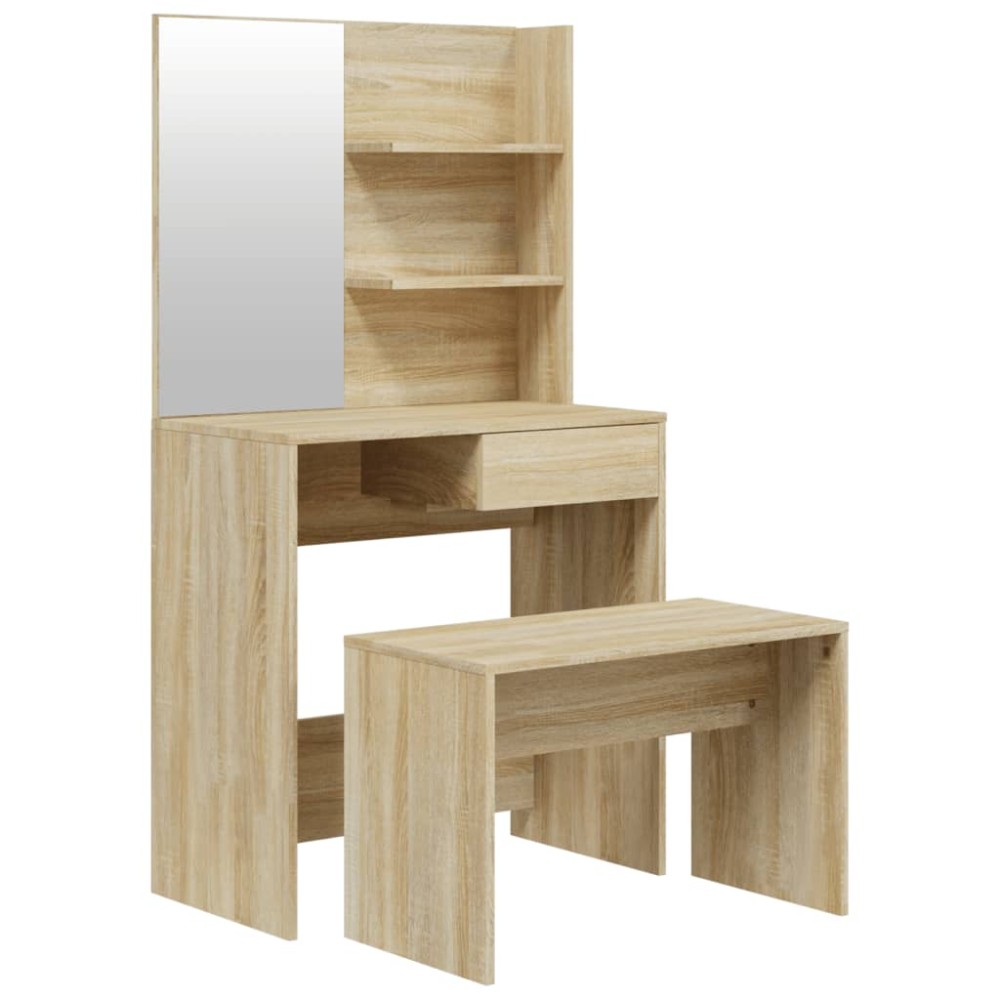 vidaXL Set măsuță de toaletă, stejar sonoma, 74,5x40x141 cm
