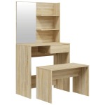 vidaXL Set măsuță de toaletă, stejar sonoma, 74,5x40x141 cm vidaXL Set măsuță de toaletă, stejar sonoma, 74,5x40x141 cm