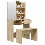 vidaXL Set măsuță de toaletă, stejar sonoma, 74,5x40x141 cm vidaXL Set măsuță de toaletă, stejar sonoma, 74,5x40x141 cm