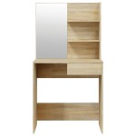 vidaXL Set măsuță de toaletă, stejar sonoma, 74,5x40x141 cm vidaXL Set măsuță de toaletă, stejar sonoma, 74,5x40x141 cm