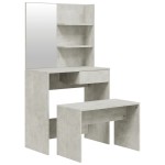 vidaXL Set măsuță de toaletă, gri beton, 74,5x40x141 cm vidaXL Set măsuță de toaletă, gri beton, 74,5x40x141 cm