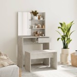 vidaXL Set măsuță de toaletă, gri beton, 74,5x40x141 cm vidaXL Set măsuță de toaletă, gri beton, 74,5x40x141 cm