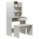 vidaXL Set măsuță de toaletă, gri beton, 74,5x40x141 cm vidaXL Set măsuță de toaletă, gri beton, 74,5x40x141 cm