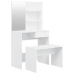 vidaXL Set măsuță de toaletă, alb extralucios, 74,5x40x141 cm vidaXL Set măsuță de toaletă, alb extralucios, 74,5x40x141 cm