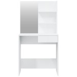 vidaXL Set măsuță de toaletă, alb extralucios, 74,5x40x141 cm vidaXL Set măsuță de toaletă, alb extralucios, 74,5x40x141 cm