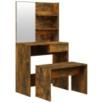 vidaXL Set măsuță de toaletă, stejar afumat, 74,5x40x141 cm vidaXL Set măsuță de toaletă, stejar afumat, 74,5x40x141 cm