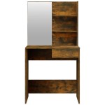 vidaXL Set măsuță de toaletă, stejar afumat, 74,5x40x141 cm vidaXL Set măsuță de toaletă, stejar afumat, 74,5x40x141 cm