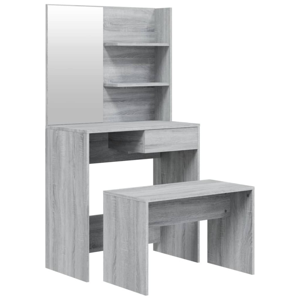 vidaXL Set măsuță de toaletă, gri sonoma, 74,5x40x141 cm