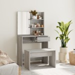 vidaXL Set măsuță de toaletă, gri sonoma, 74,5x40x141 cm vidaXL Set măsuță de toaletă, gri sonoma, 74,5x40x141 cm