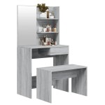 vidaXL Set măsuță de toaletă, gri sonoma, 74,5x40x141 cm vidaXL Set măsuță de toaletă, gri sonoma, 74,5x40x141 cm