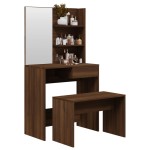 vidaXL Set măsuță de toaletă, stejar maro, 74,5x40x141 cm vidaXL Set măsuță de toaletă, stejar maro, 74,5x40x141 cm