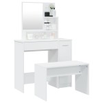 vidaXL Set măsuță de toaletă, alb, 86,5x35x136 cm vidaXL Set măsuță de toaletă, alb, 86,5x35x136 cm
