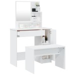vidaXL Set măsuță de toaletă, alb, 86,5x35x136 cm vidaXL Set măsuță de toaletă, alb, 86,5x35x136 cm
