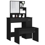 vidaXL Set măsuță de toaletă, negru, 86,5x35x136 cm