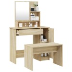 vidaXL Set măsuță de toaletă, stejar sonoma, 86,5x35x136 cm